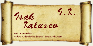 Isak Kalušev vizit kartica